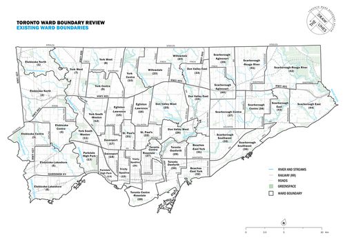 Existing City of Toronto Ward Boundaries Map